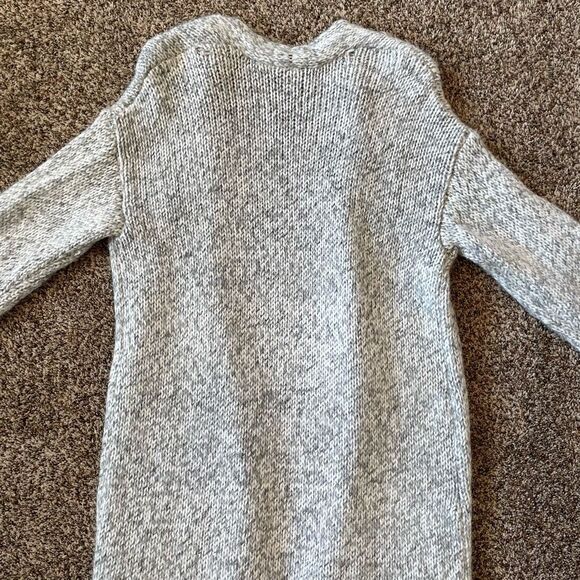 Gap long grey knit wool blend cardigan duster women’s size Small - Picture 9 of 10